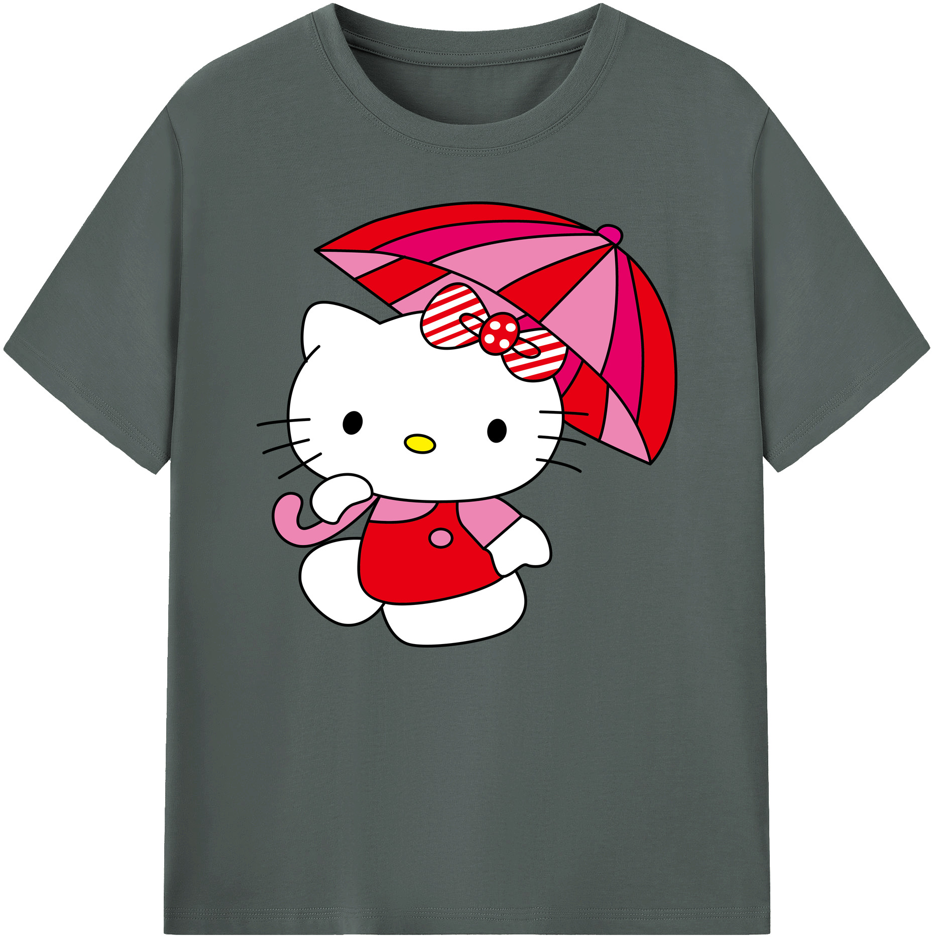 （画像用） Hello Kitty ハローキティ 綿100％ メンズ半袖Tシャツ｜肌触りやわらか＆通気性